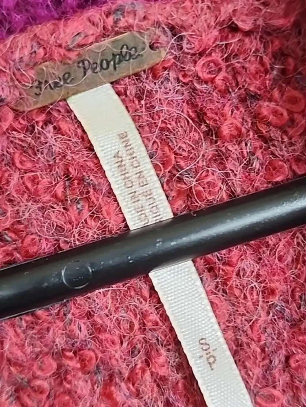 Free People $228 Alpaca Small Red Long Sleeve Sweater